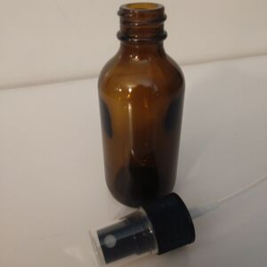 2 oz Amber Glass Bottle with Mist Sprayer and Dust Cap