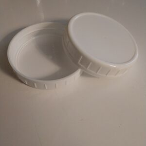 Plastic Wide-Mouth Mason Jar Lid, White